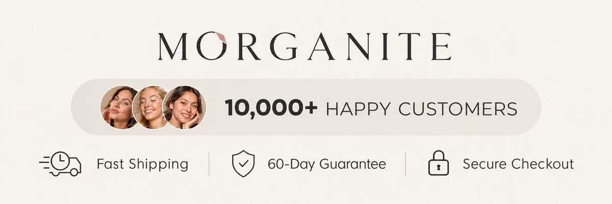 Morganite trust badge: fast shipping, 60-day guarantee and secure checkout